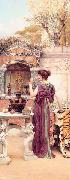 John William Godward At the Garden Shrine, Pompeii china oil painting artist